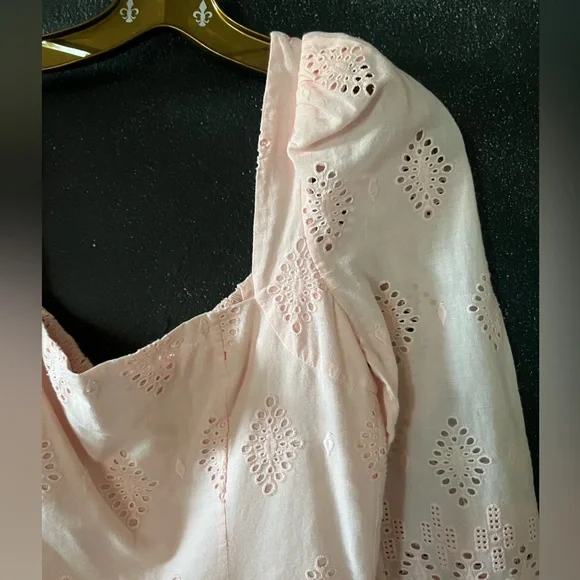 Cara Cara Hart Dress Light Pink Eyelet Mini Size 4 euc